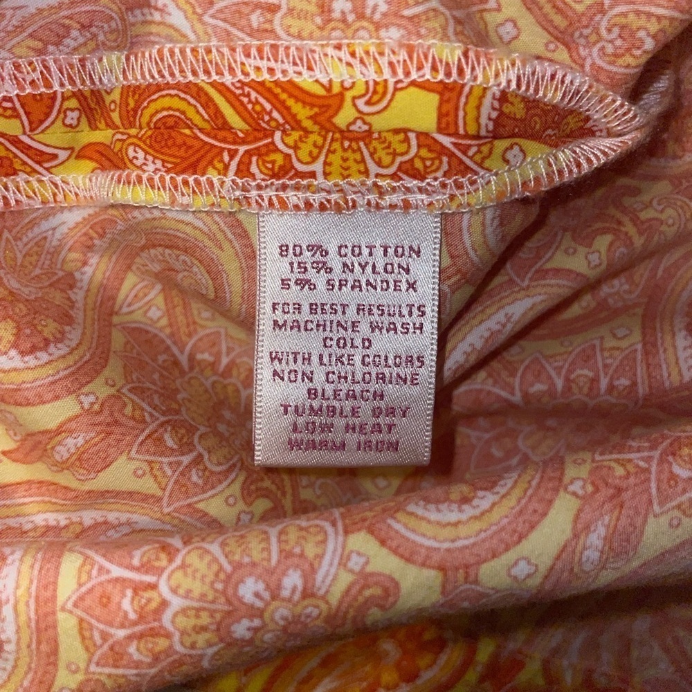Peter Millar Orange and Yellow Paisley Tunic Top size large - Picture 5 of 5